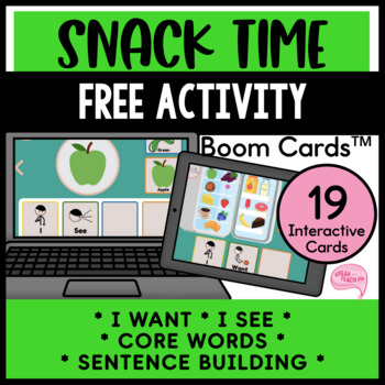 Snack Time Sentence Building Boom Cards™