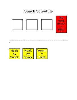 Preview of Snack Visual Schedule