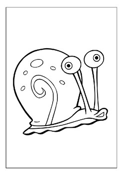 spongebob gary coloring page