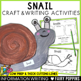 Snail Craft & Writing | Bug Craft, Insects Activities