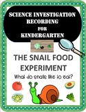 Snail Food Science Experiment Recording Sheet Pack