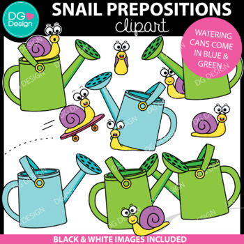 Preview of Snail Prepositions Clipart | Spring Animals Clipart | Positional Clipart