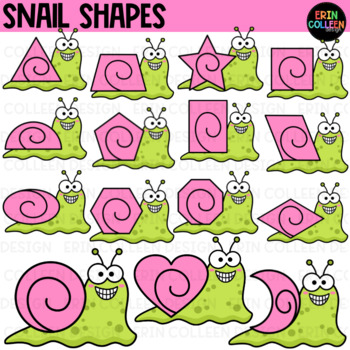 Preview of Snail Shapes Clipart FLASH FREEBIE - Spring Clipart