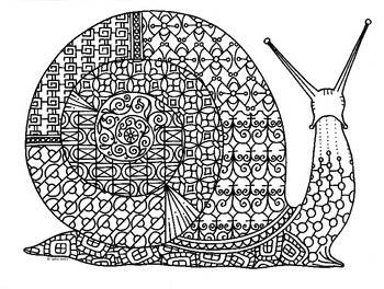 Snail Adult Coloring Book: An Adult Coloring Book with Snail for Relaxation  and Stress Relief, 50 Cute Snail Illustrations for Adults or Teens.