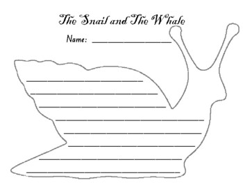 Preview of Snail and The Whale Writing Template