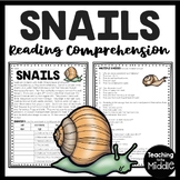 Snails Informational Text Reading Comprehension Worksheet 
