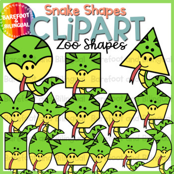 Preview of Snake 2D Shapes - Zoo Animal Clipart - Snake Clipart