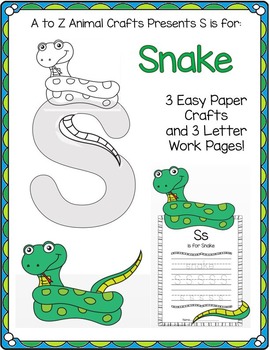 Preview of Snake and Letter "S" Crafts and Writing Pages