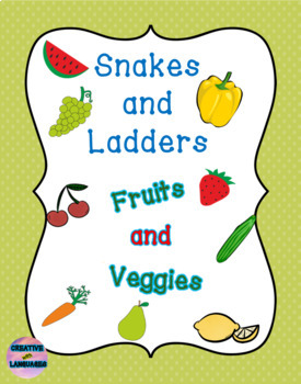 Preview of Snakes and Ladders: Fruit & Veggie Vocab Game (for any language!)