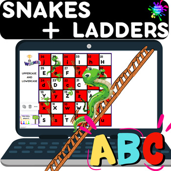 Preview of Snakes and Ladders Game - Alphabet letters, ABC , No Prep + Printable