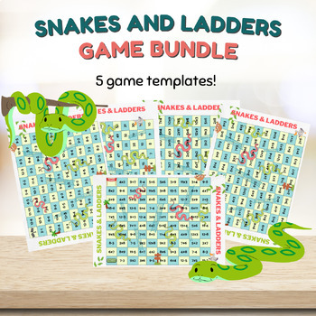 Preview of Snakes and Ladders Game Bundle | Maths Addition, Subtraction, Multiplication