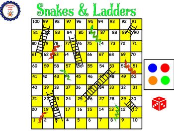 Preview of Snakes and Ladders Game (Numbers to 120)