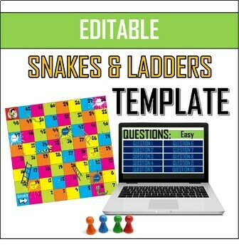 Preview of Snakes and Ladders Game Template - EDITABLE