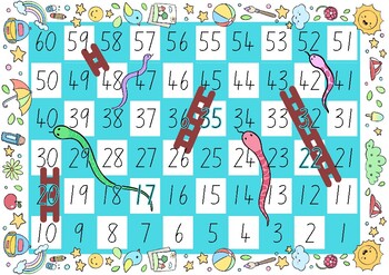 Snakes and Ladders Numbers 1-60 by Kathy Finikakos | TpT