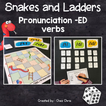 Preview of Snakes and Ladders - Simple Past Regular Verbs - Sounds of -ED