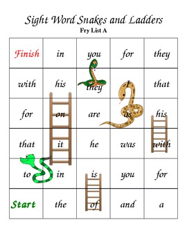 Snakes and Ladders (custom word game template) by Mooving ...