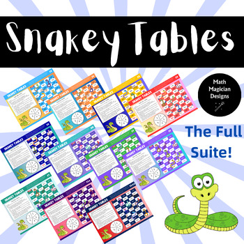 Preview of Snakey Tables Bundle | Times Tables Math Board Games