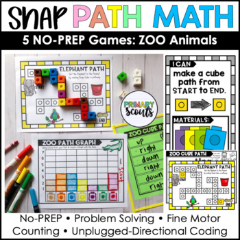 Preview of Snap Cube Activities PATH MATH Zoo Animals