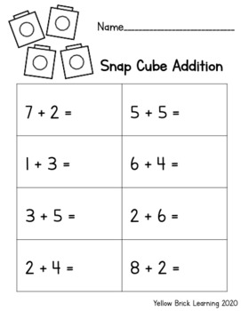 Preview of Snap Cube Addition (TWO Options!)