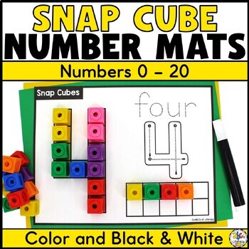 Preview of Snap Cube Number Mats - Numbers 0-20 Recognition - Fine Motor Skills Activity