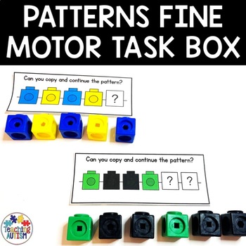 Preview of Snap Cube Pattern Cards | Fine Motor Task Box