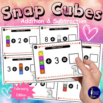 Preview of Snap Cubes Addition and Subtraction February Edition