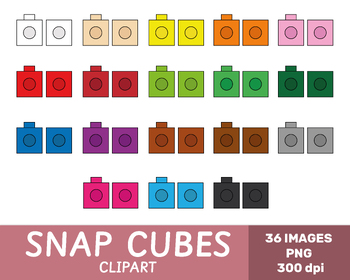 Preview of Snap Cubes Clipart, Connecting Cubes, Linking, Unifix, Math, COMMERCIAL USE