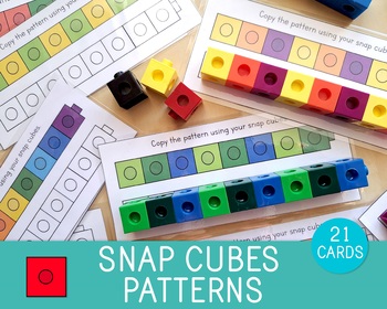 Preview of Snap Cubes Patterns, Copy the Pattern Cards, Colors Recognition, Visual Skills