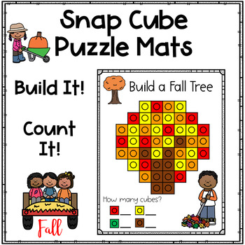 Preview of Snap Cubes Puzzles Work Mats ~ Fall Pictures