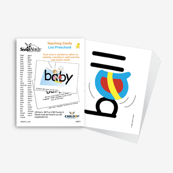 SnapWords® Preschool Cards - Download By Child1st Publications | TPT