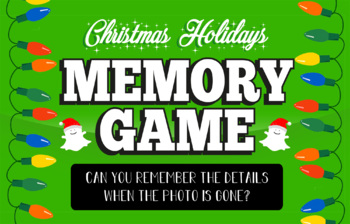 Preview of Christmas / Holiday MEMORY Game - Snapchat Themed Photographic Memory Game