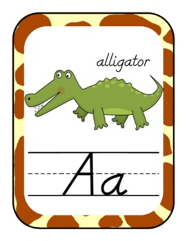 Snappy Safari JUMBO Modern Alphabet Line: A D'nealian Phonics Poster Set