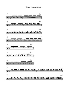 Snare Warm Up 1 by Michael Stone | TPT