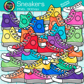 Preview of Sneaker Clipart Images: 26 Simple Kid Hightop Shoes Clip Art Transparent PNG