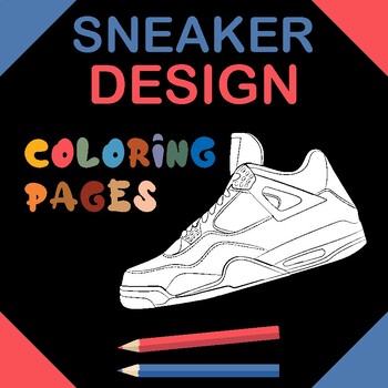 Preview of Sneaker Design Coloring Pages Pack 4