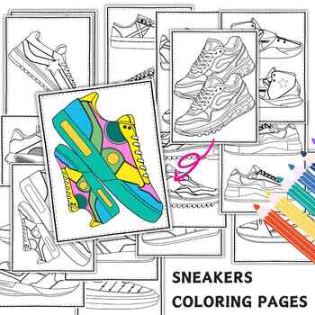 Preview of Sneaker Design Coloring Pages, Summer Activity