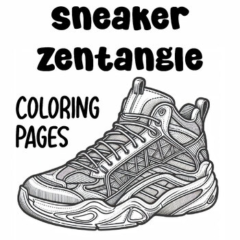 Preview of Sneaker Zentangle Design Coloring Pages