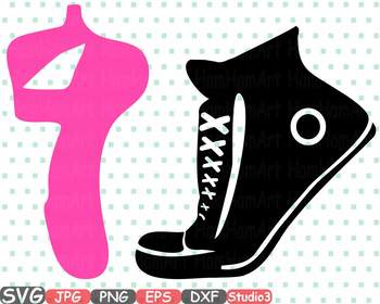 Preview of Sneakers & Ballet Shoes Ballerina slippers clipart studio svg Legs clip art 668s