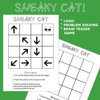 Preview of Sneaky Cat! Logic Brain Teaser Enrichment HARD Puzzle Game!