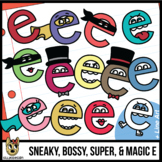 Sneaky E, Bossy E, Super E, Magic E, Silent E, Mean E Clip art