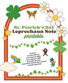 Sneaky Leprechaun Note to Students