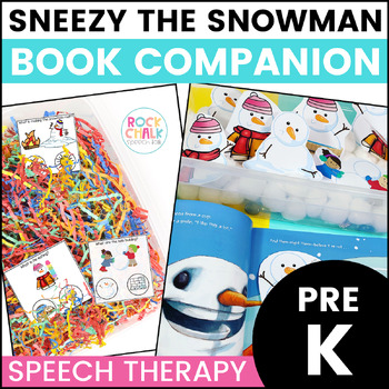 Preview of Sneezy The Snowman Preschool Winter Book Companion for Speech Therapy