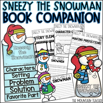 Preview of Sneezy the Snowman Activities | Winter Read Aloud Comprehension & Writing Crafts