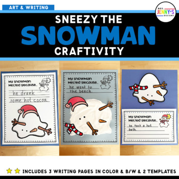 Preview of Sneezy the Snowman Art Craft and Writing Project Craftivity Activity