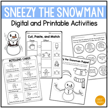 Preview of Sneezy the Snowman - NO-PREP Winter Book Companion Activities for Grades K-2