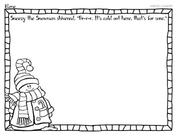 Sneezy the Snowman Writing Activity *FREEBIE* by Kearson's Classroom