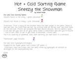 Sneezy the Snowman: Hot vs Cold