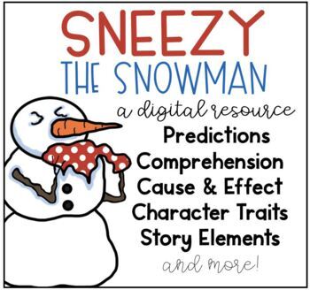 Preview of Sneezy the Snowman Online Digital Resource Google Classroom /Google Slides
