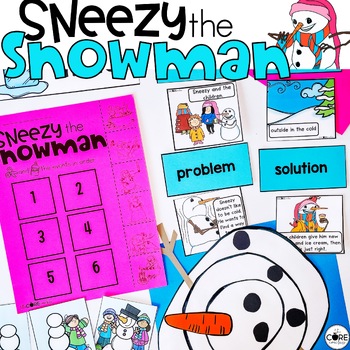 Preview of Sneezy the Snowman Read Aloud Lessons - Snowman Craft - Reading Comprehension
