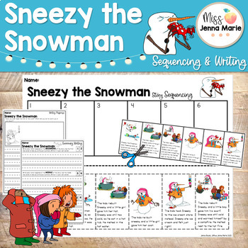 Preview of Sneezy the Snowman Winter Companion Sequencing Comprehension & Writing No Prep